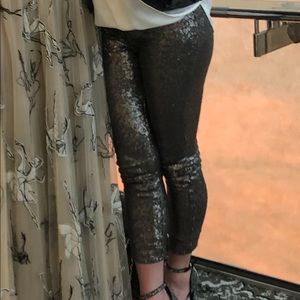 Silver sequin pants
